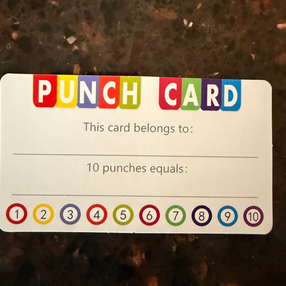 Colorful Punch Card